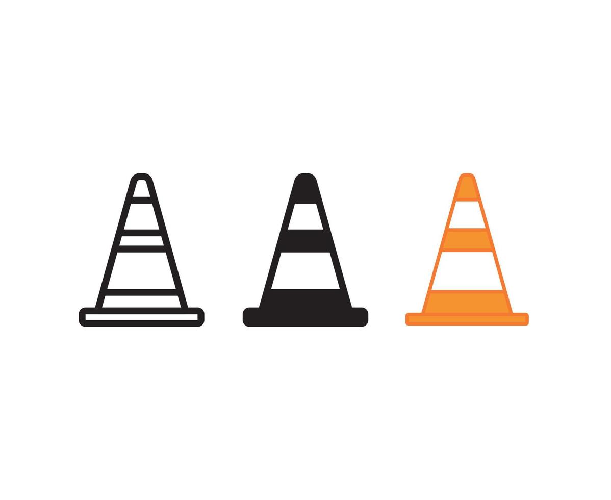 traffic cone road pylon vector icon
