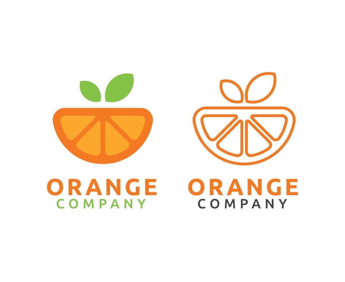 orange fruit grapefruit lemon slices logo design vector