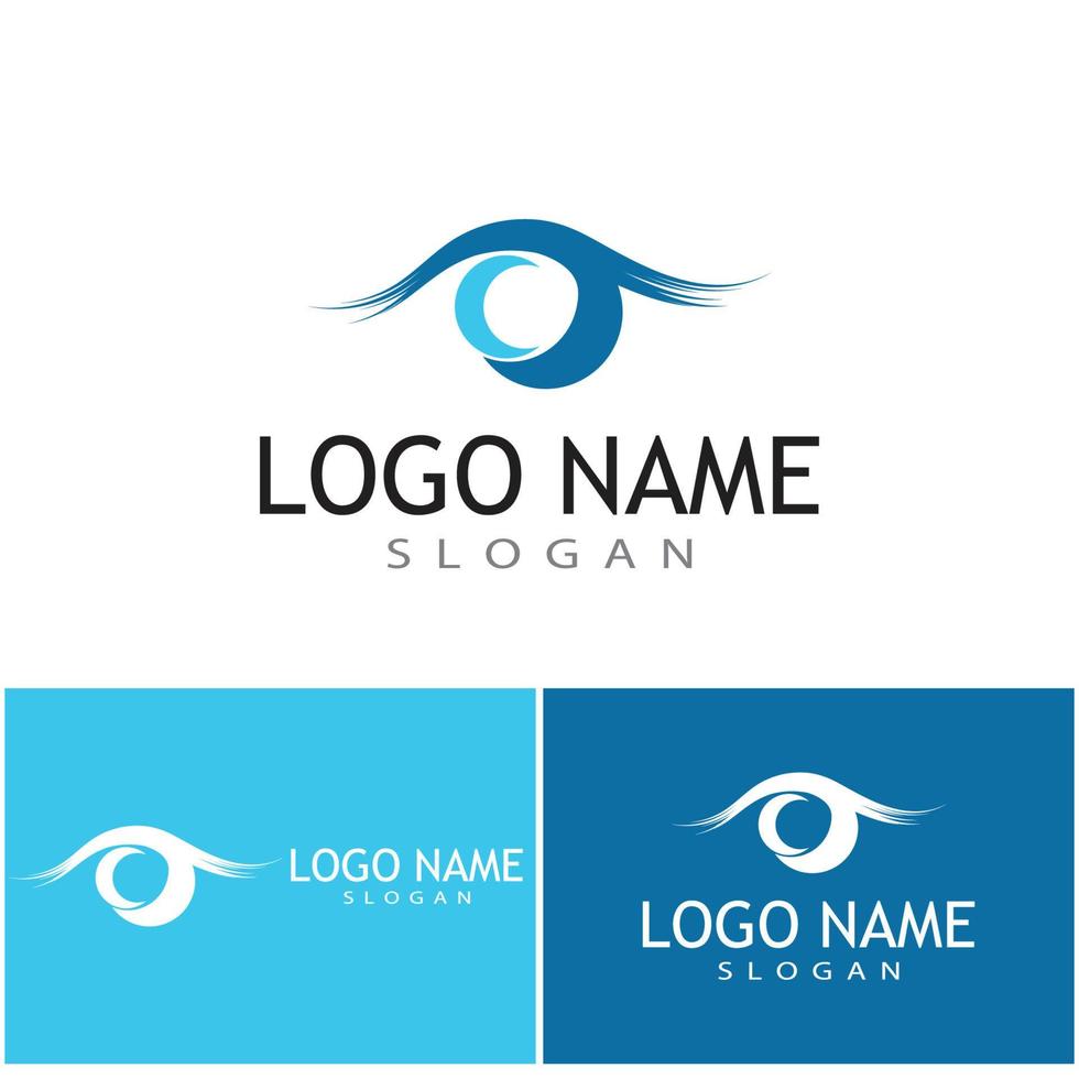 identidad de marca diseño de logotipo de vector de cuidado ocular corporativo