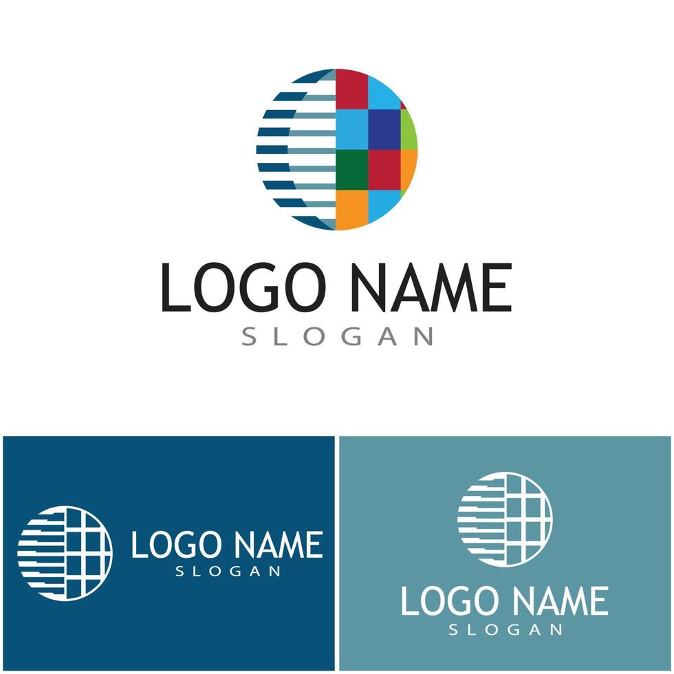 Circle vector flat design template
