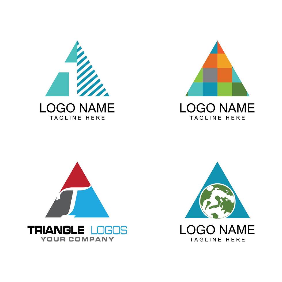 Futuristic Triangle Chain logo design inspiration vector