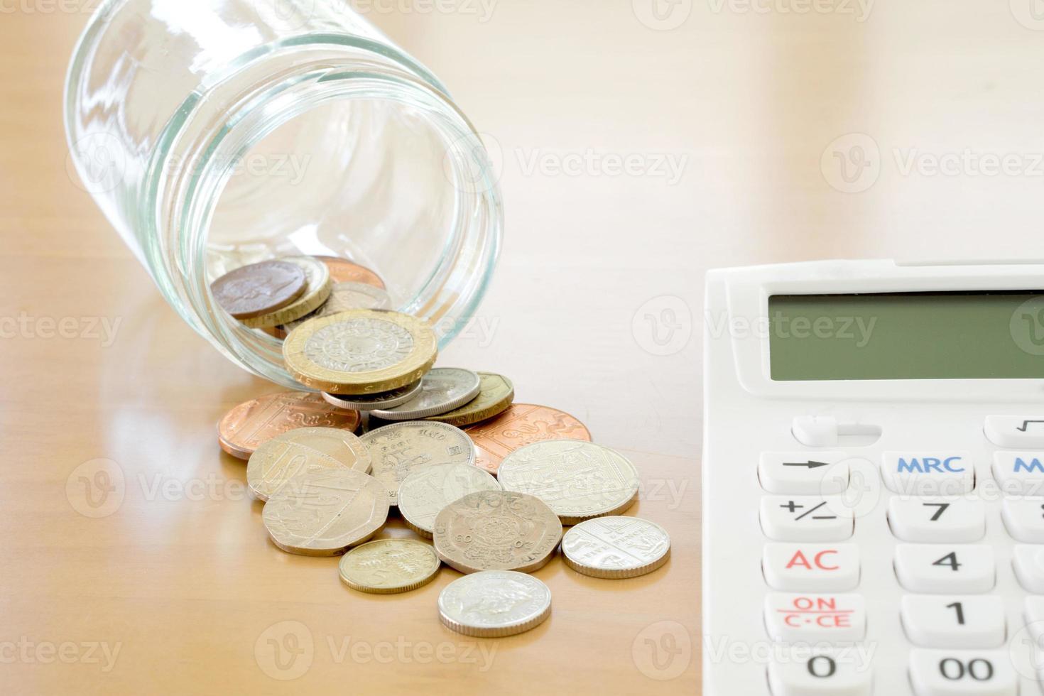 Savings Jar and British Coins photo