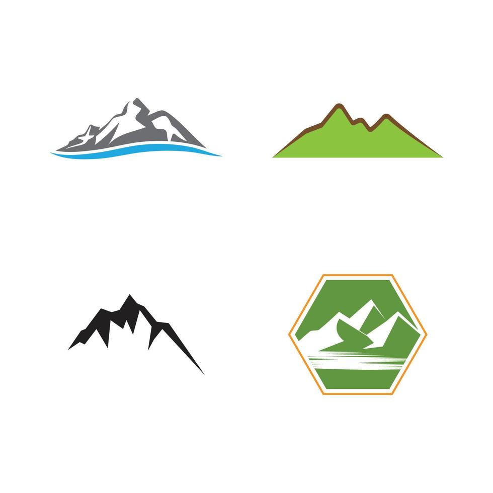 Simple Modern Mountain Landscape Logo Design Vector, Rocky Ice Top Mount Peak Silhouette vector