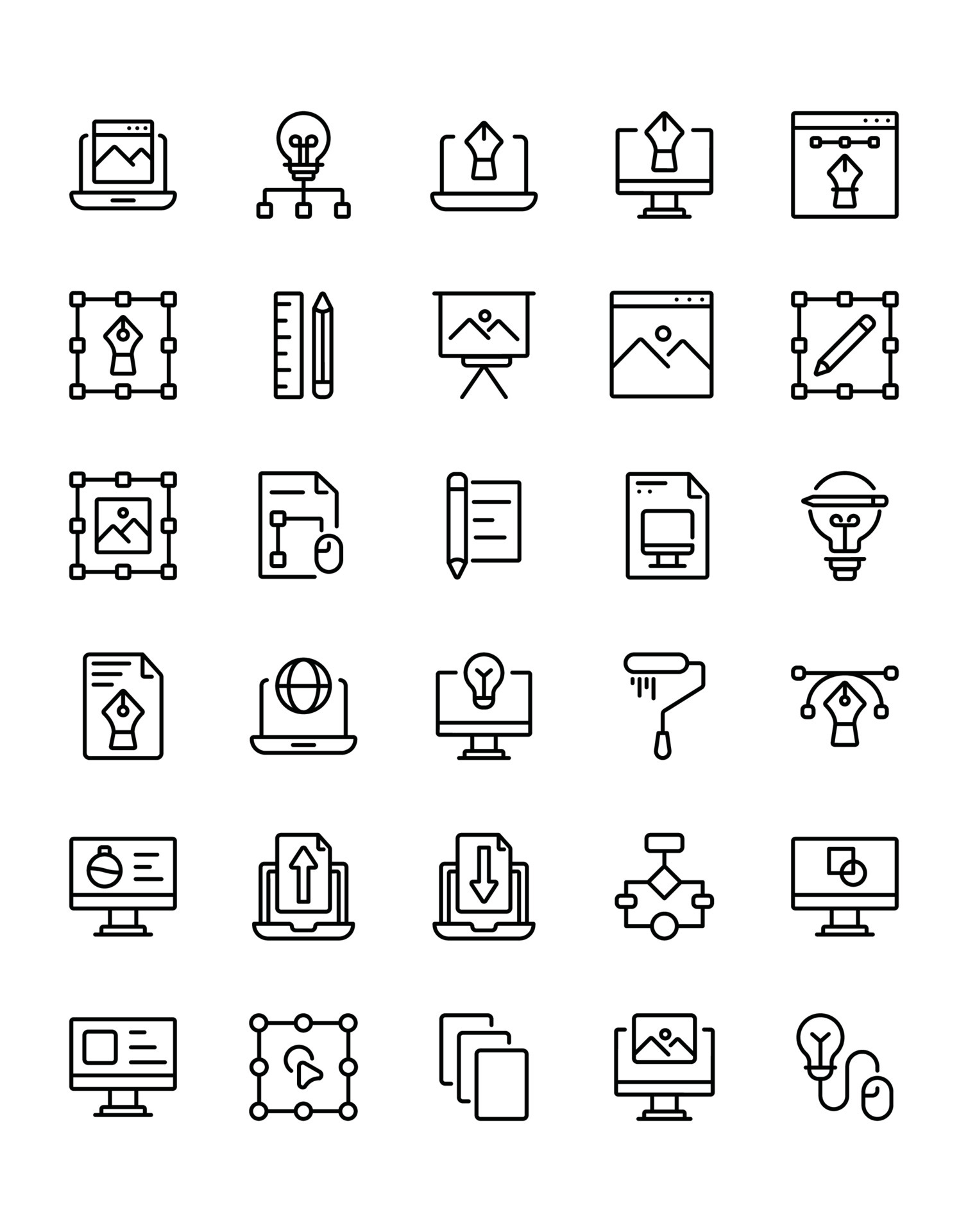 Design Thingking Icon Set 30 isolated on white background 6899999 ...