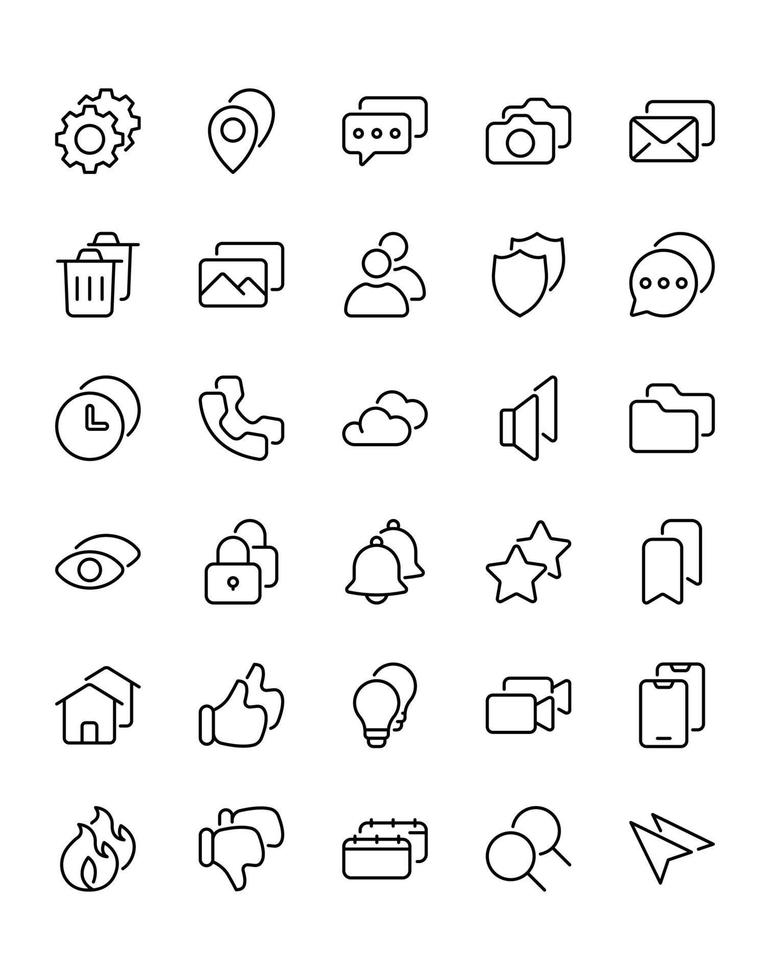 user interface Icon Set 30 isolated on white background vector