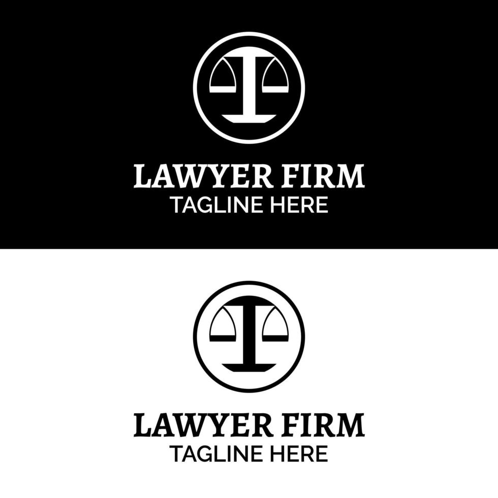 escala de equilibrio en un estilo plano simple para la firma de abogados defensor de la empresa legal y el vector de diseño del logotipo de identidad de la ley de justicia