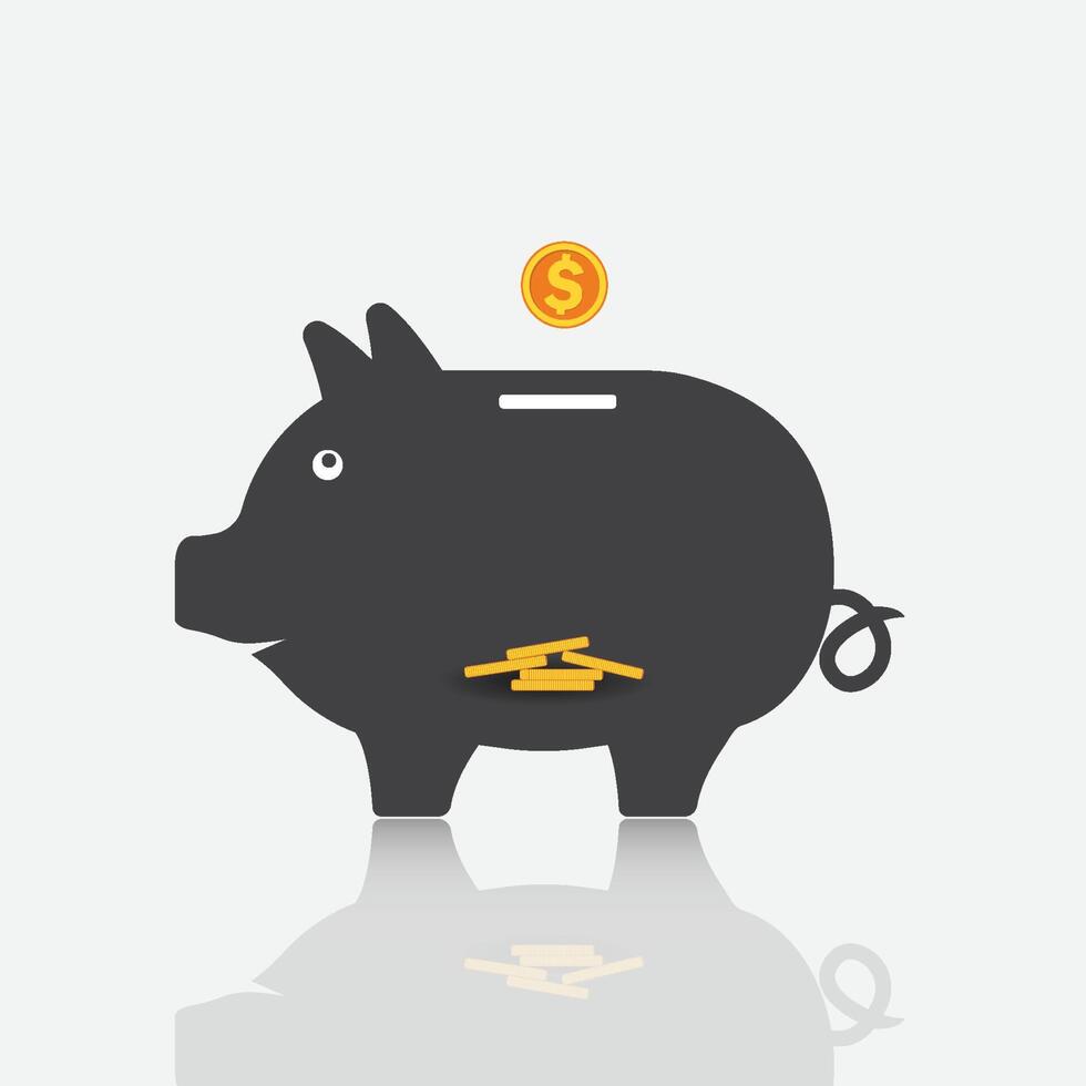 Piggy bank icon vector