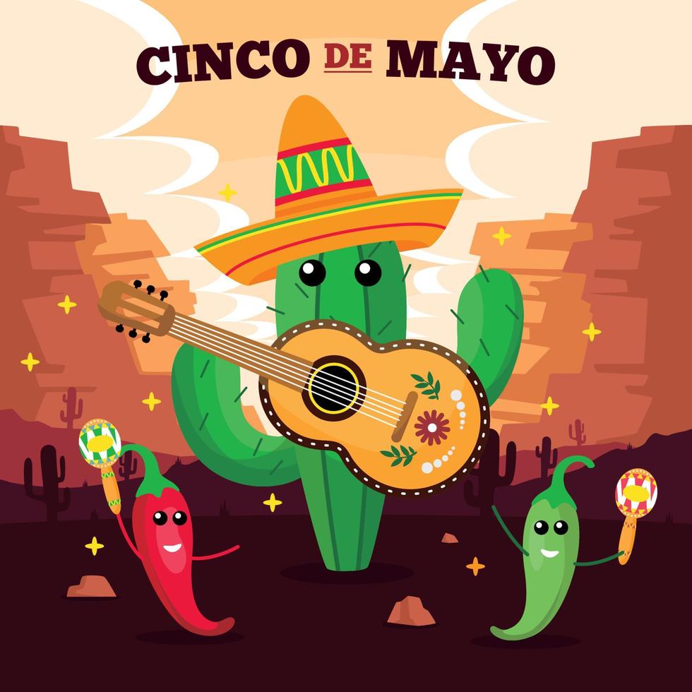 celebrar la festividad del cinco de mayo vector