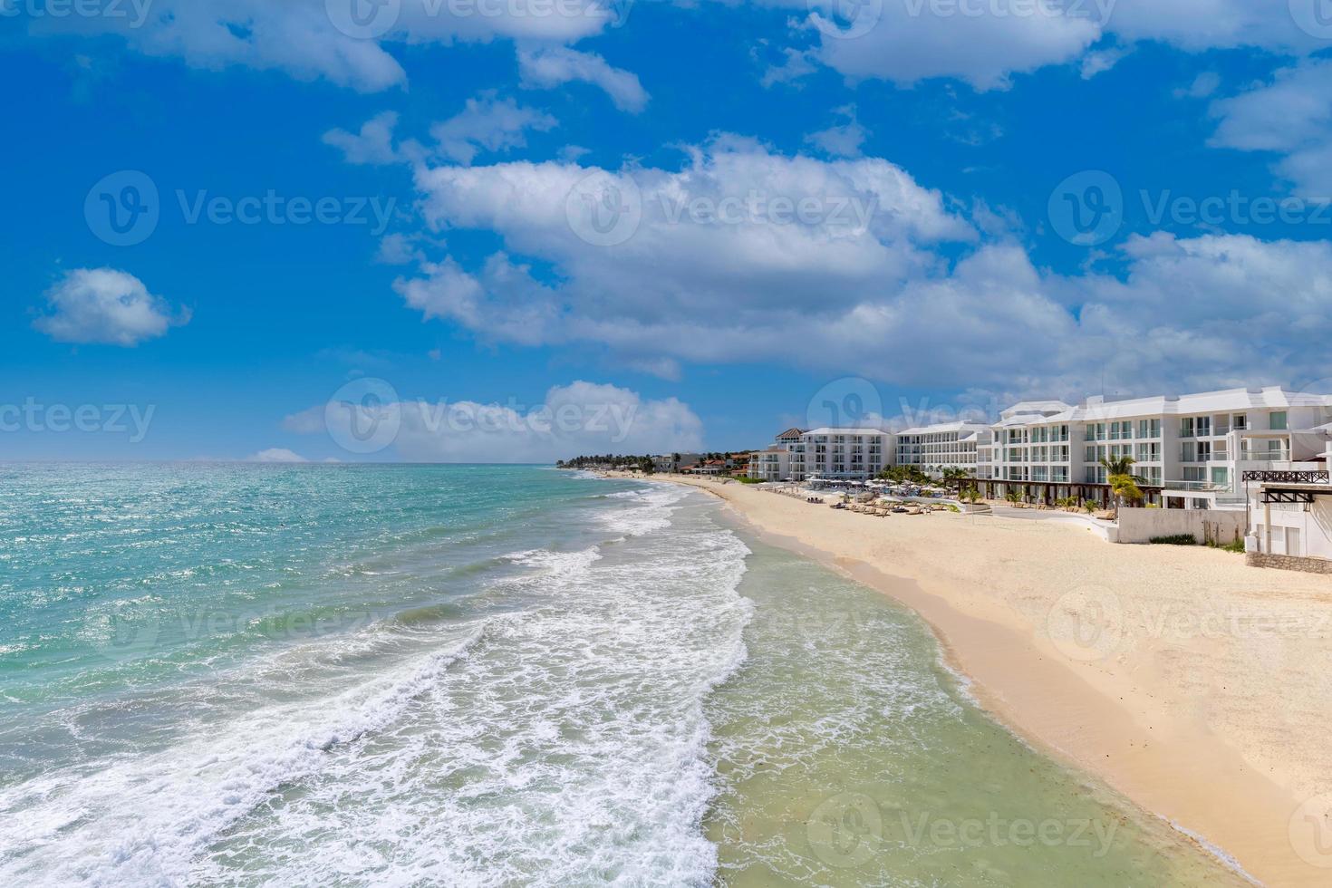 Playacar beach, playas and hotels of Playa del Carmen, a popular tourism destination for vacations and holidays on Mayan riviera photo