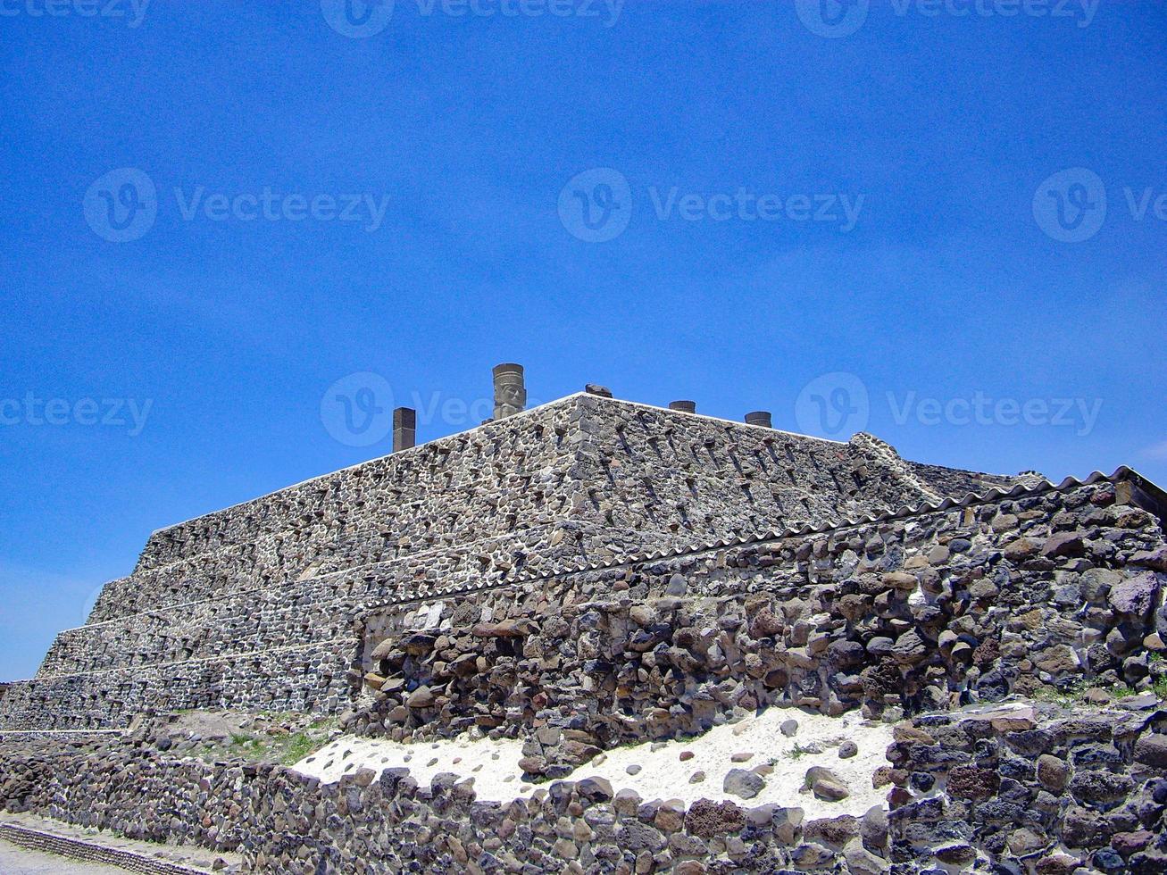 Famous Tula pyramids and statues in Mexico photo