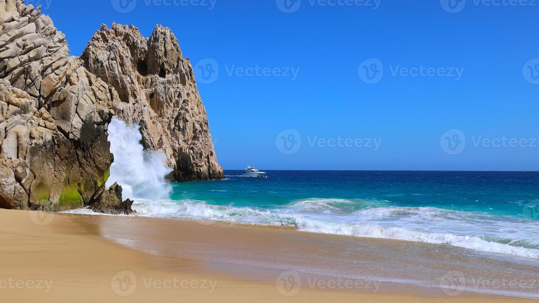 Scenic travel destination Playa del Divorcio, Divorce Beach located near scenic Arch of Cabo San Lucas photo