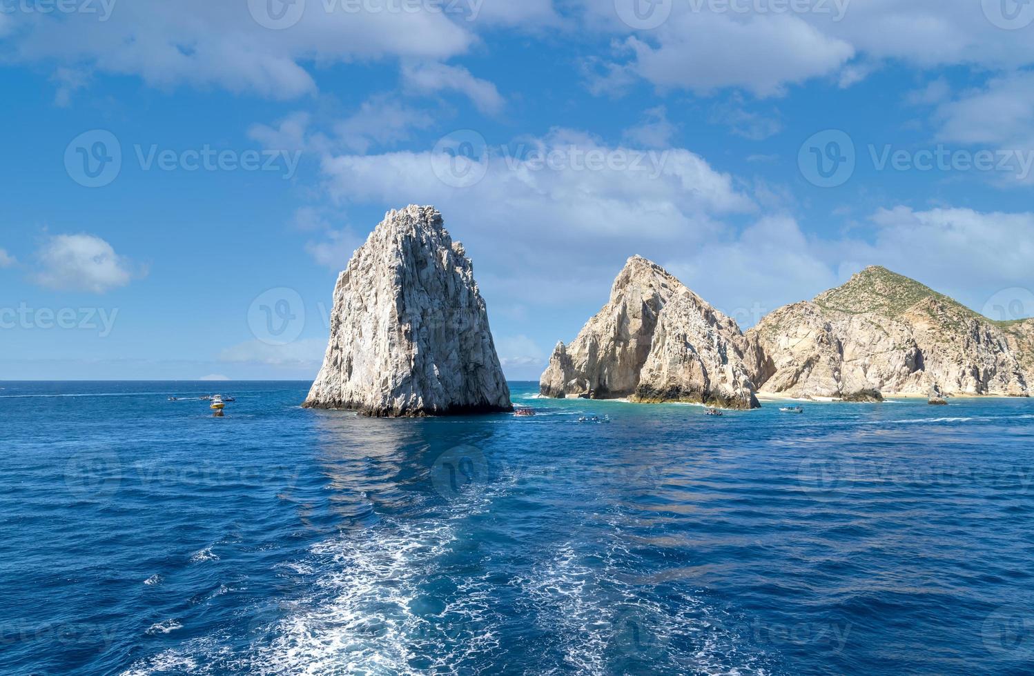 Scenic tourist destination Arch of Cabo San Lucas, El Arco, close to Playa Amantes, Lovers Beach known as Playa Del Amor and Playa del Playa del Divorcio, Divorce Beach photo