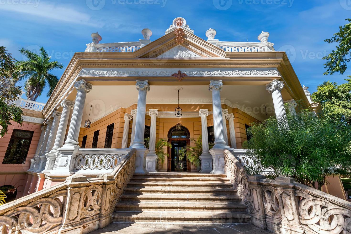 Central Avenue Paseo de Montejo in Merida with local museums, restaurants, monuments and tourist attractions photo