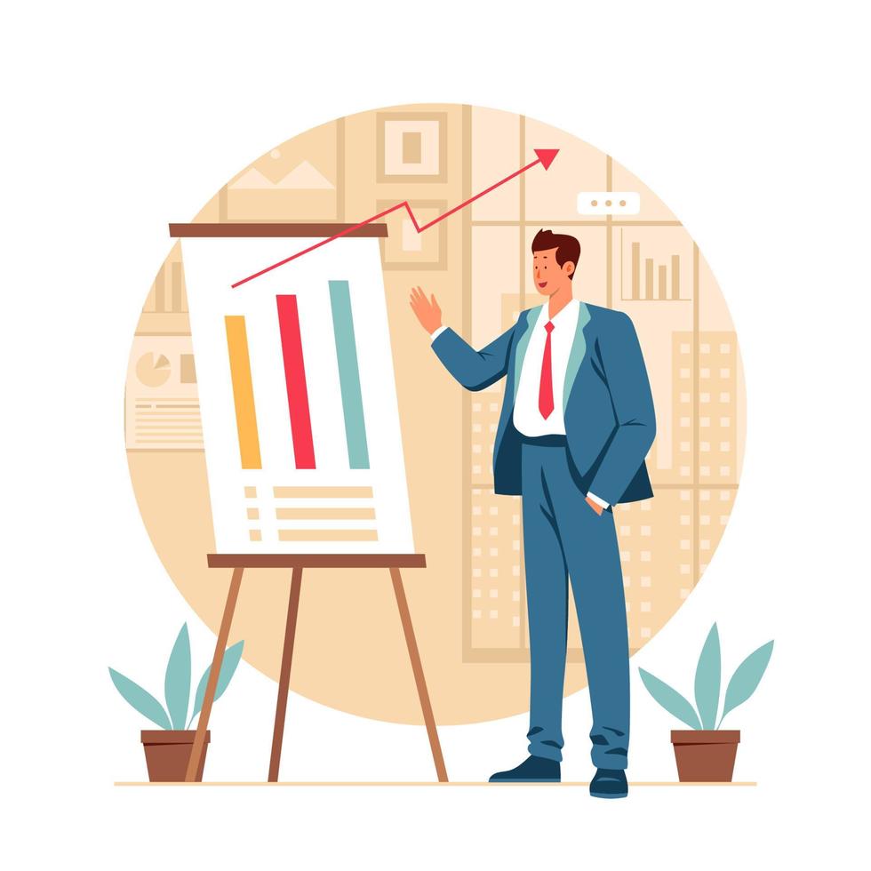 Business Man in Office Concept vector