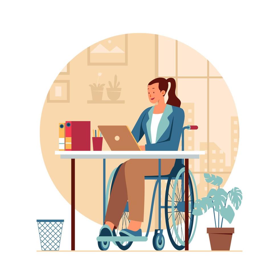 Disabled Businesswoman Concept vector