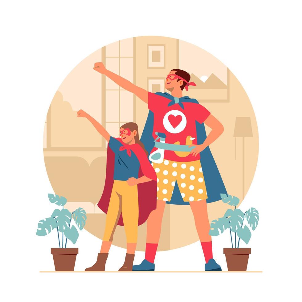 Happy Super Dad Concept vector