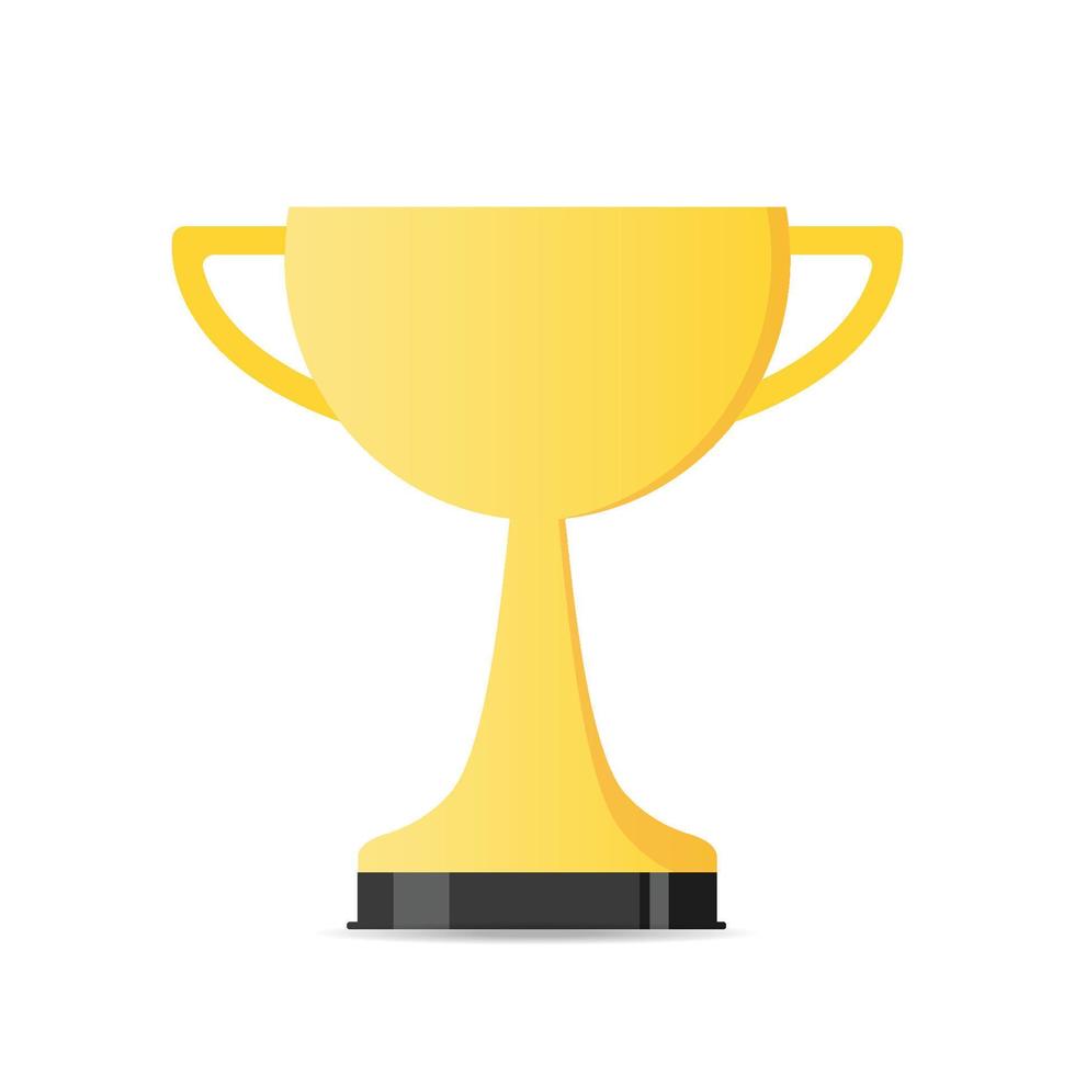 Trophy cup, award, vector icon in flat style on white background.