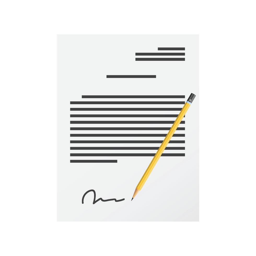 firmar un icono de vector de documento