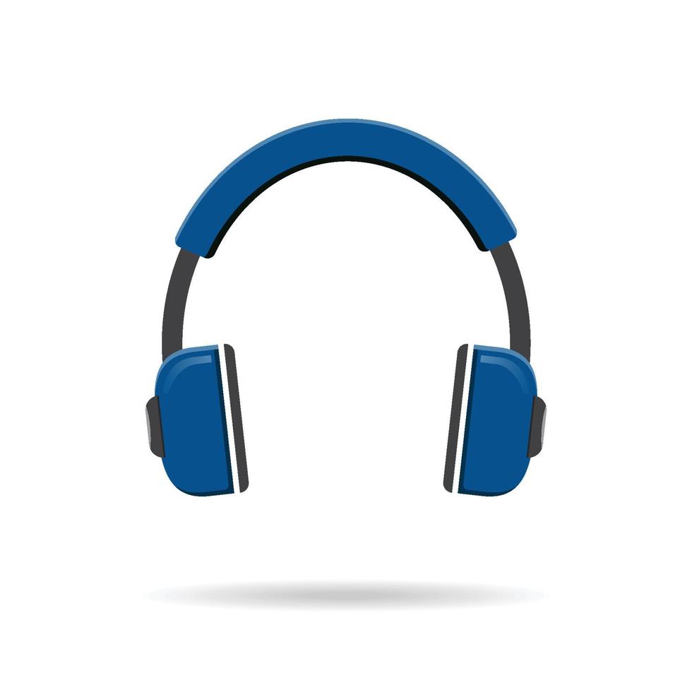 icono de auriculares azul vectorial aislado en fondo blanco moderno vector