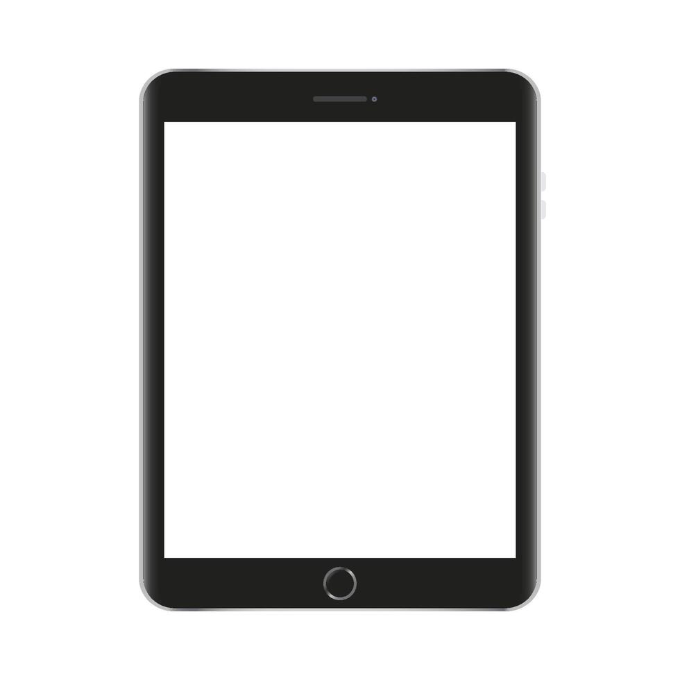 Mock up black tablet isolated on white vector design