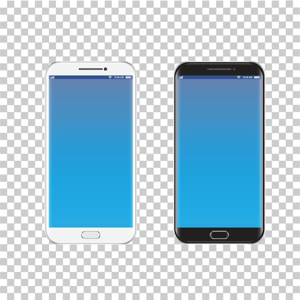 Smartphone, mobile phone isolated, realistic vector on a transparent background