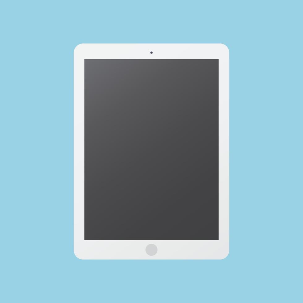 Tablet flat icon in ipad style. Tablet computer with blank screen. Vector illustration. EPS10.