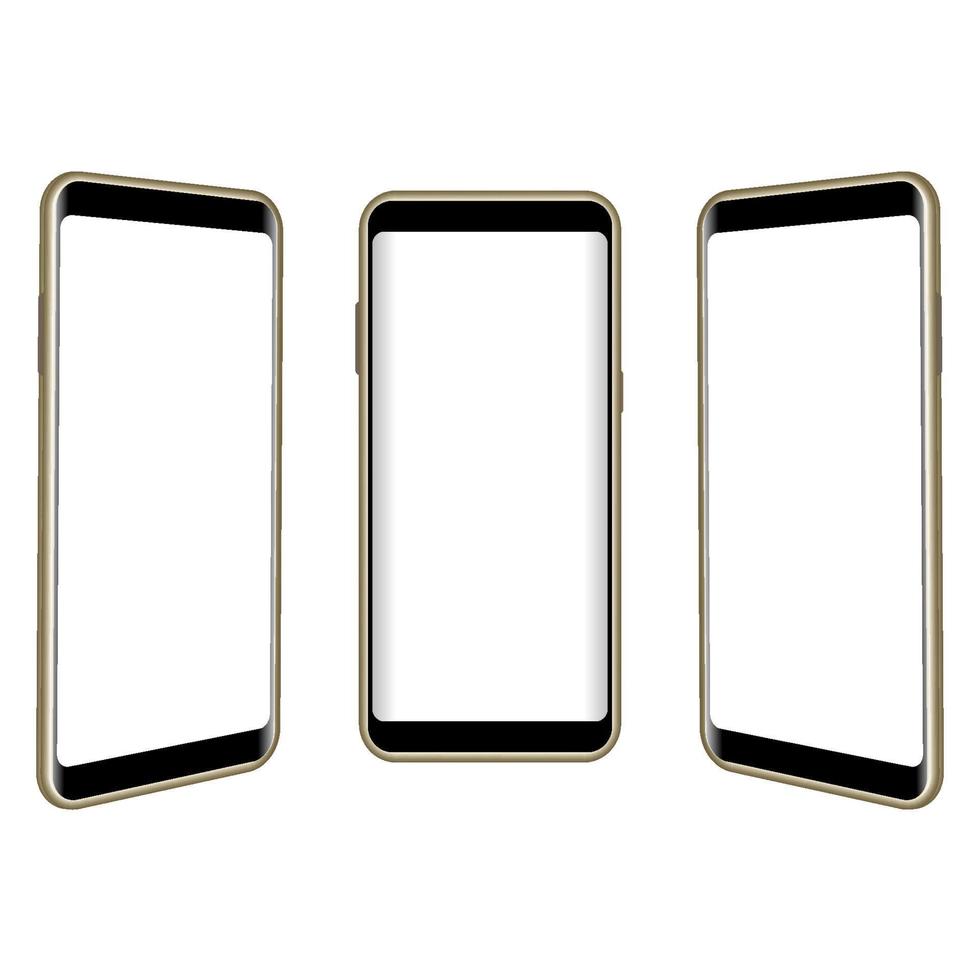 Smartphone display realistic mock up. Isolated blank screen mobile. Graphic vector illustrator.