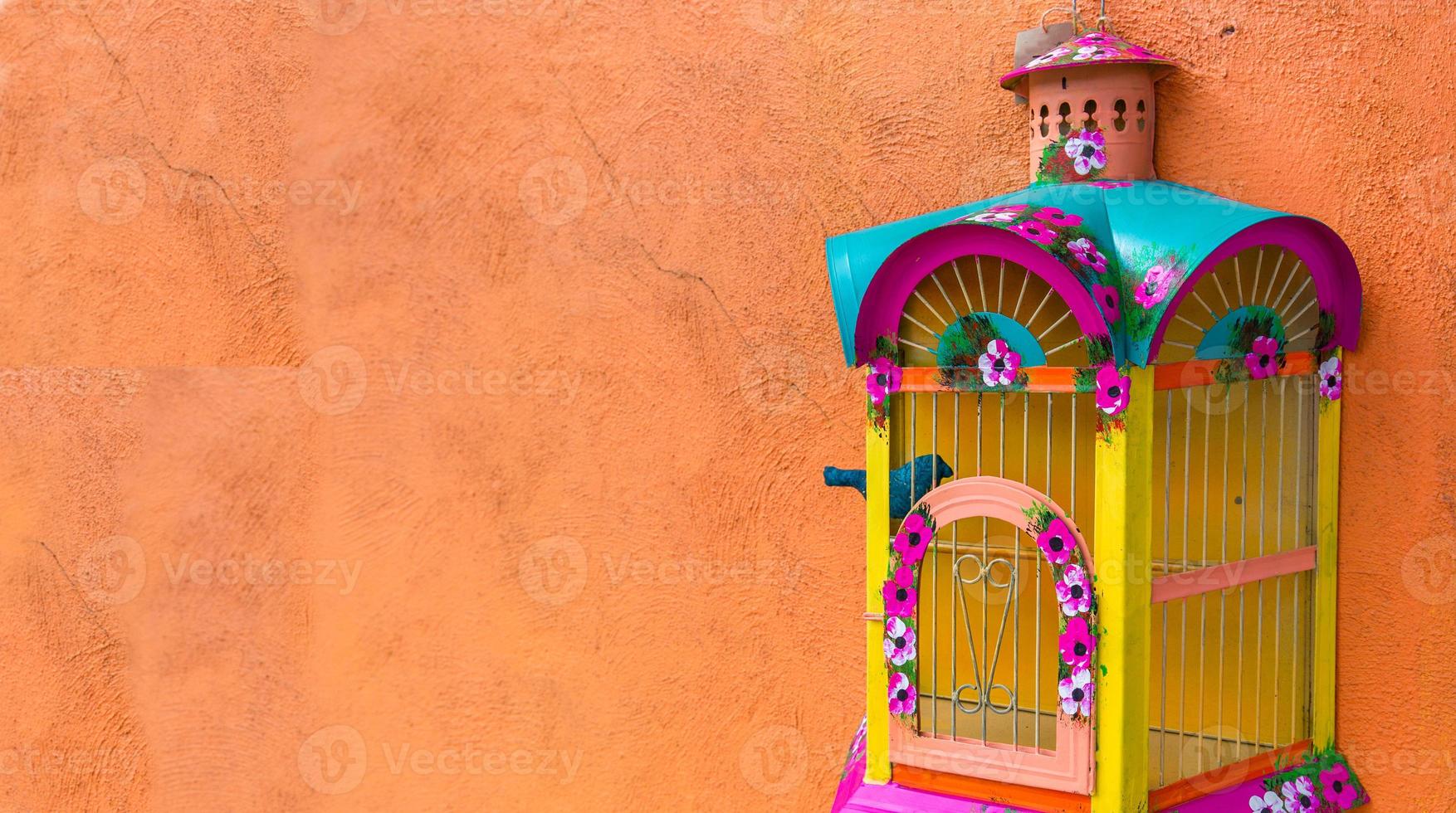 Tepotzotlan streets and colorful buildings near the central plaza photo