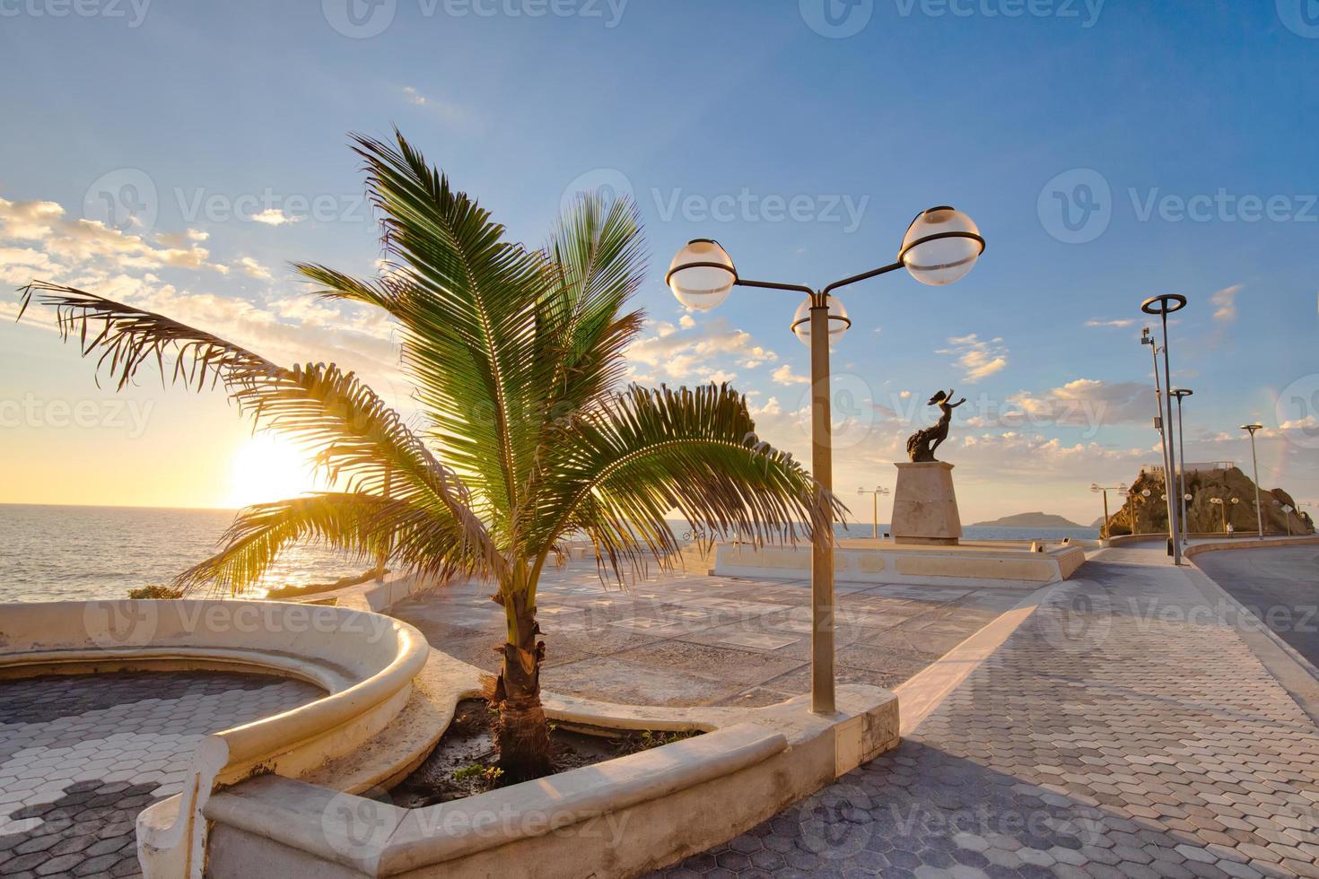 Scenic Mazatlan sea promenade El Malecon with ocean lookouts and scenic landscapes photo