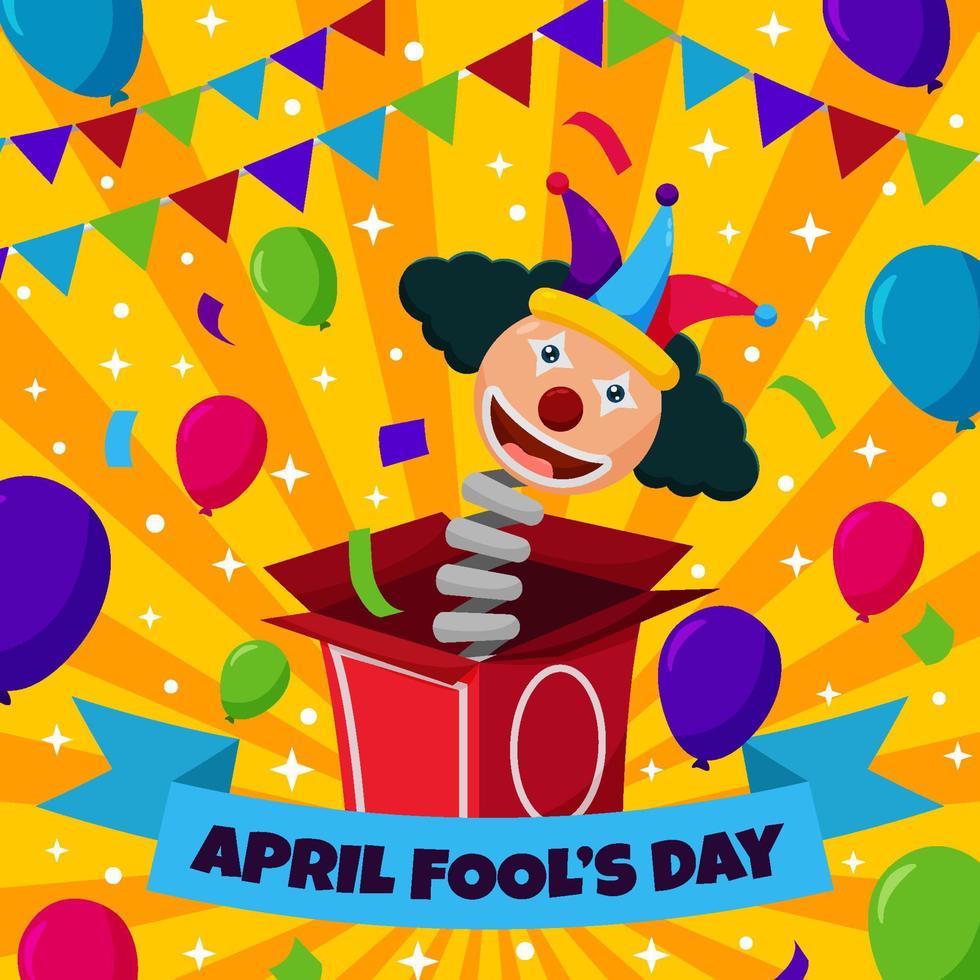 April Fool's Day Concept with Balloon Element vector