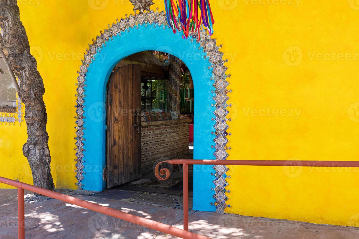 Scenic colonial streets and architecture of Cabo San Lucas in historic city center close to Marina and public beaches photo