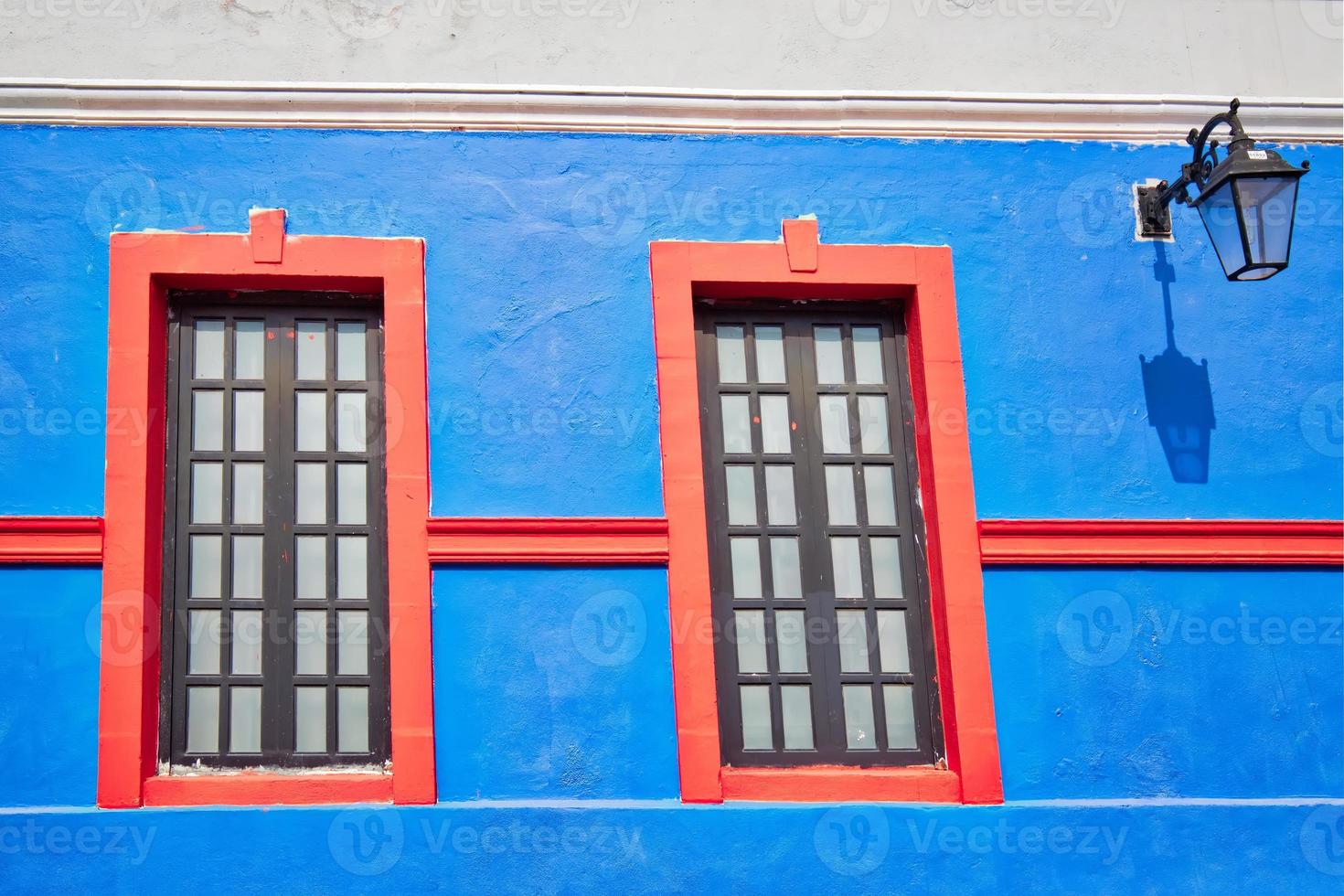 Monterrey, colorful historic buildings in the center of the old city Barrio Antiguo at a peak tourist season photo