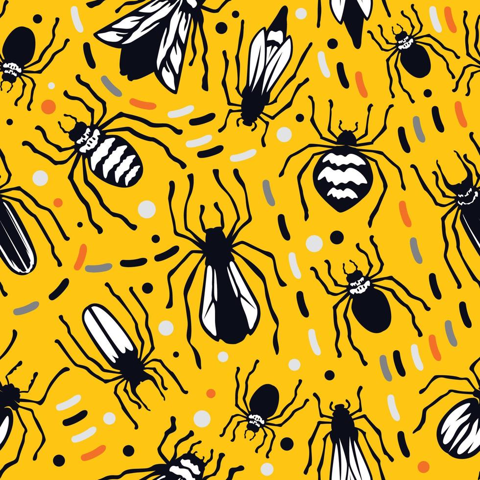 Bug Seamless Pattern Concept vector