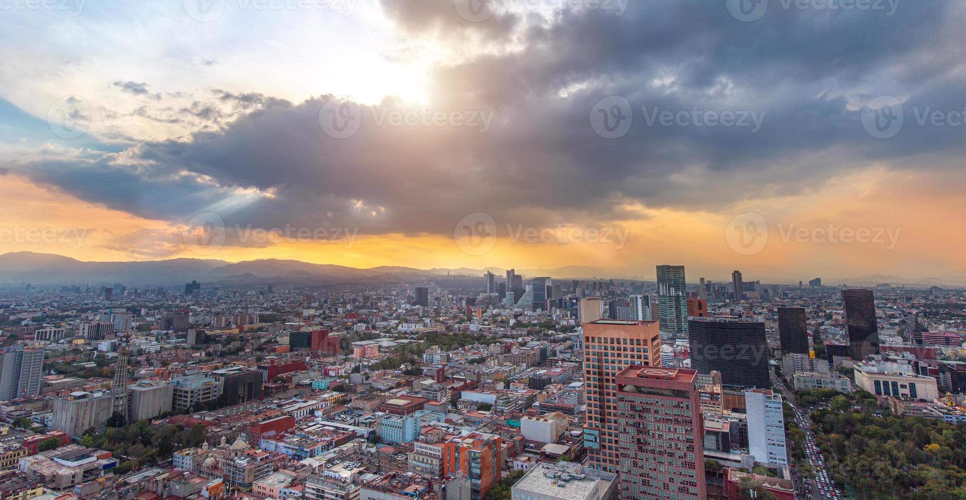 Panoramic view of Mexico City from the observation deck at the top of Latin American Tower Torre Latinoamericana photo