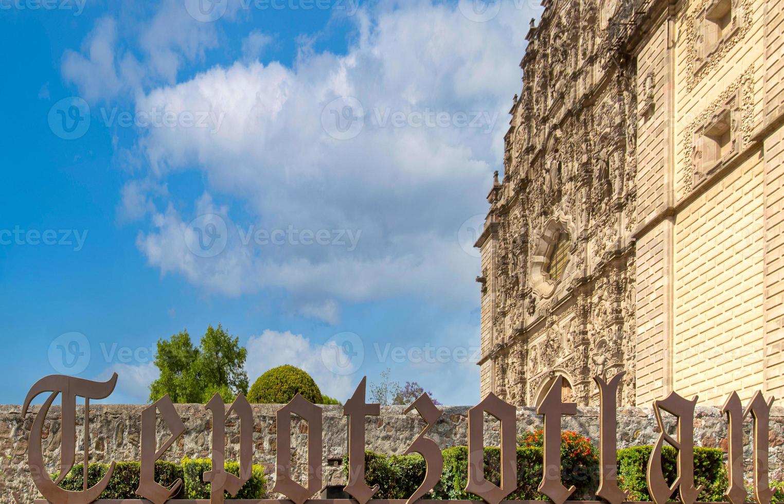 Mexico, Tepotzotlan central plaza and Francisco Javier Church in historic city center photo