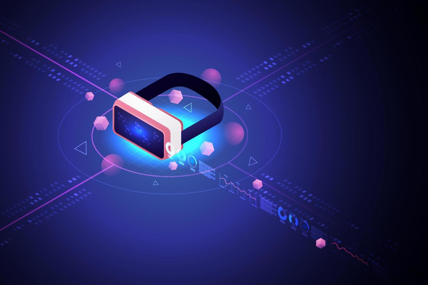 Experience reality headset VR Metaverse vector