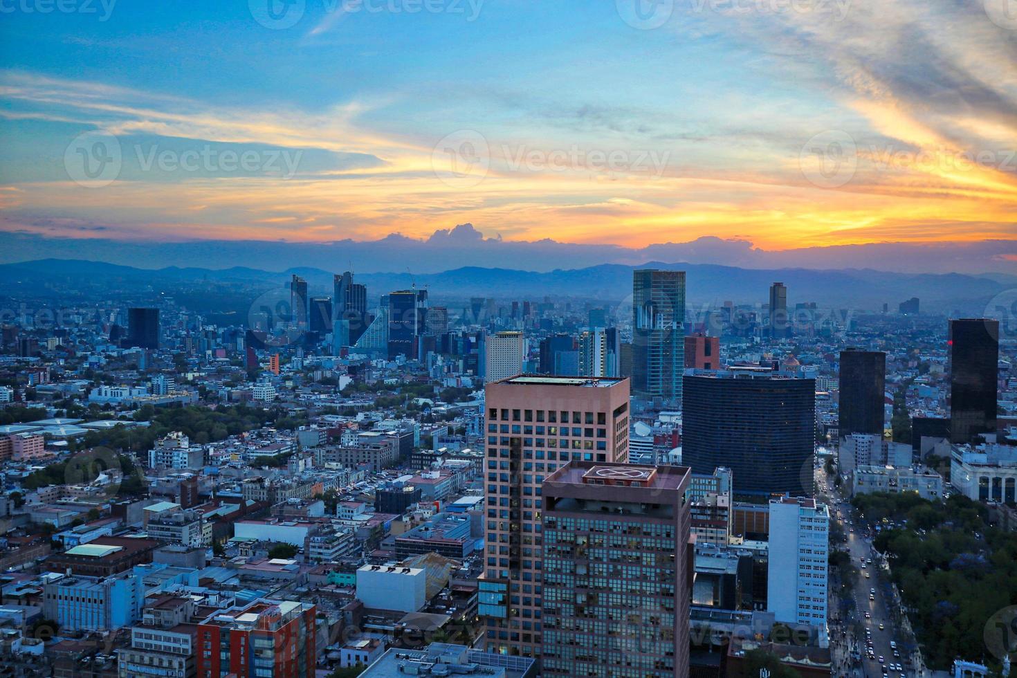 Mexico City panoramic view from observation deck photo