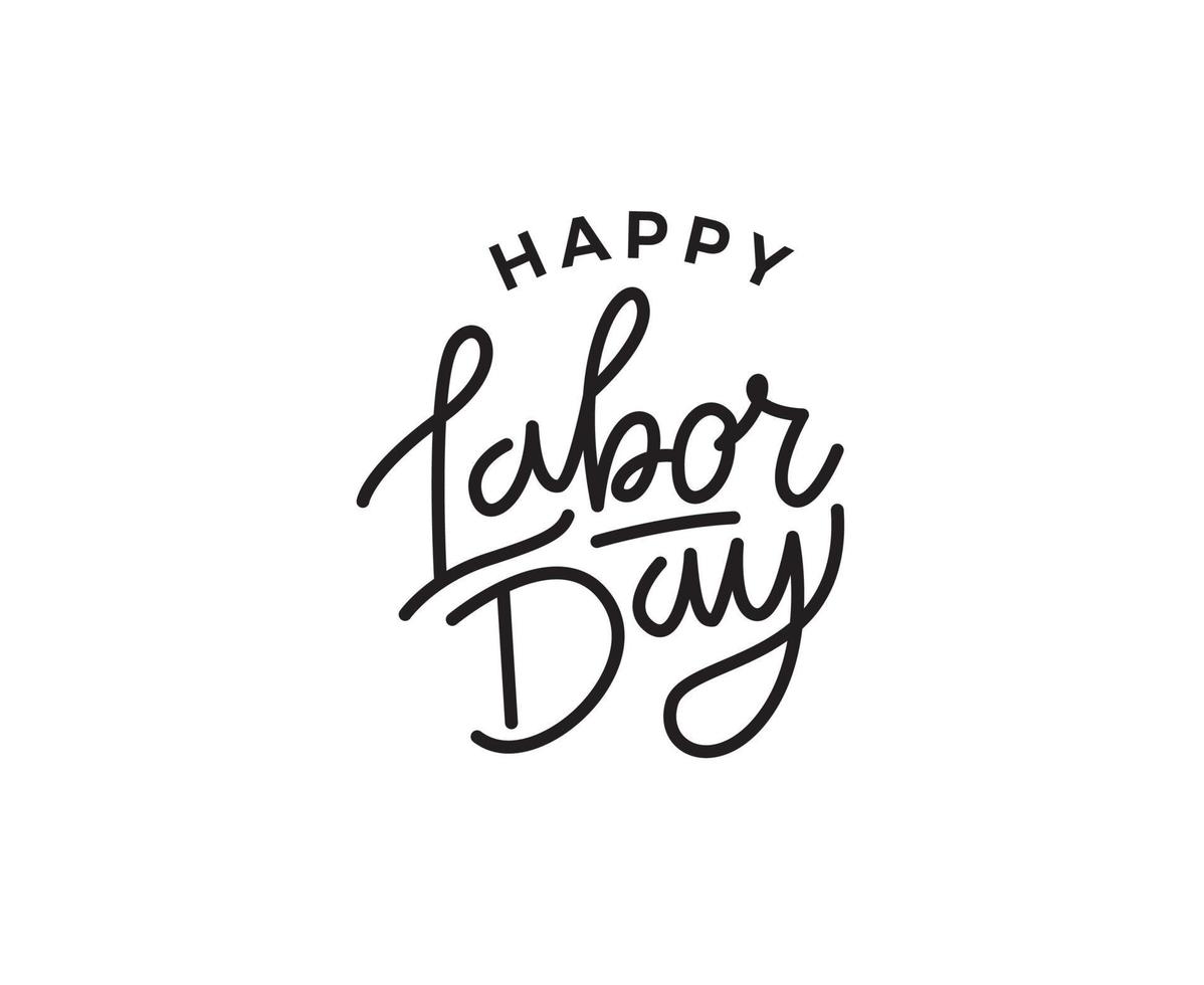 Handwritten brush type lettering of Happy Labor Day on white background vector