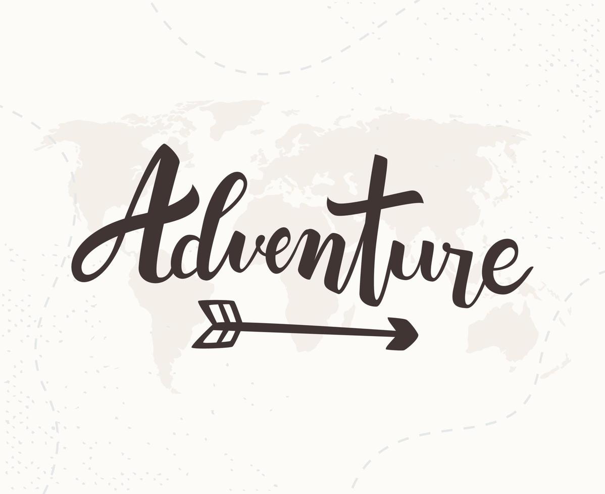 Adventure hand written lettering vector