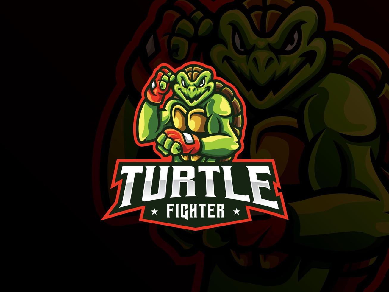 Turtle mascot sport logo design vector