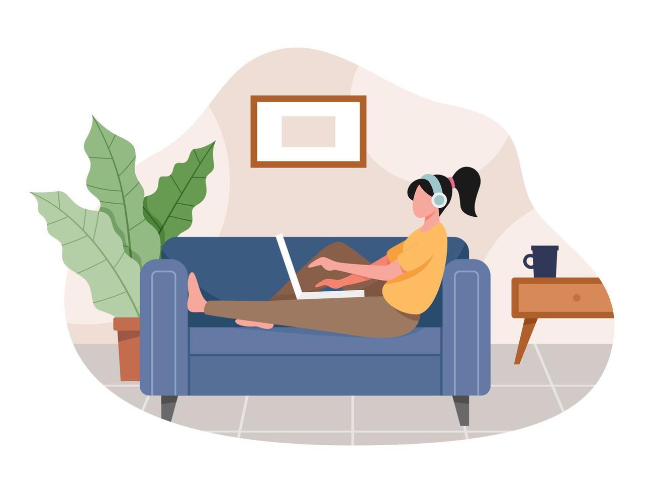 Work from home illustration vector
