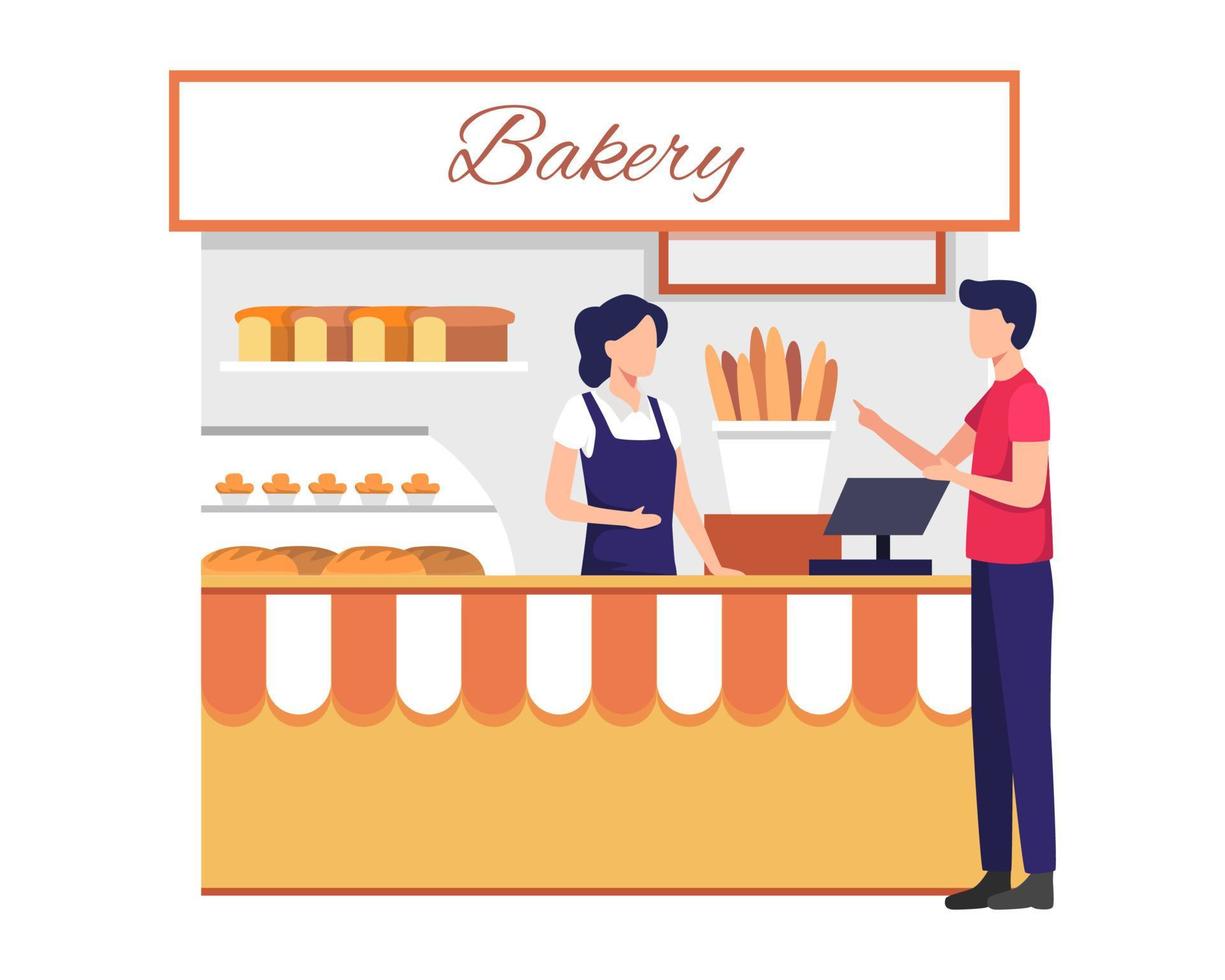 ilustración de pastelería y panadería vector