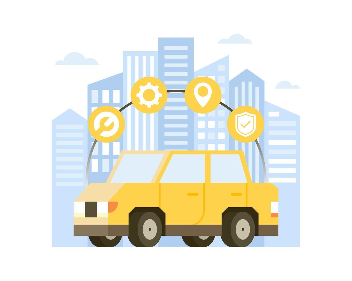 Concept illustration of online car service vector