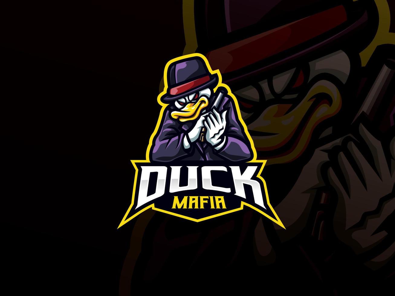 Duck mascot sport logo design vector