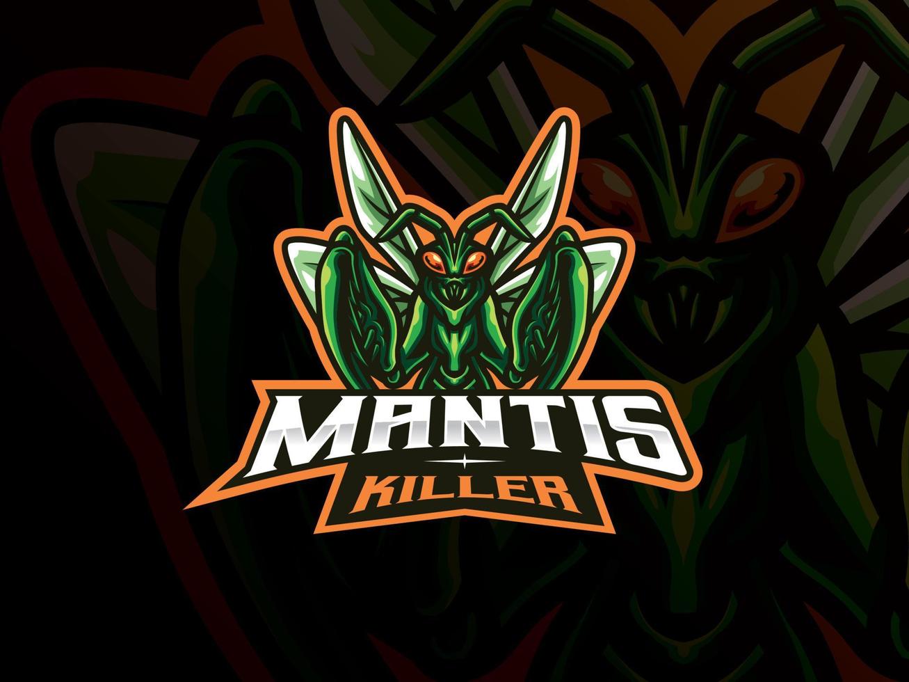 diseño de logotipo deportivo de mascota mantis vector