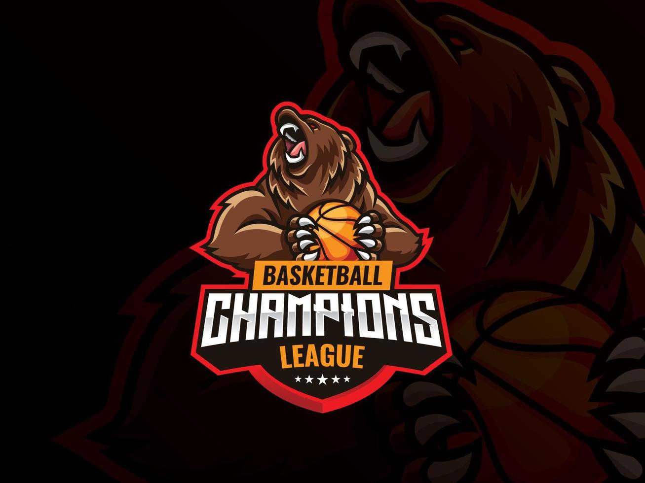 Bear basketball sports mascot logo vector