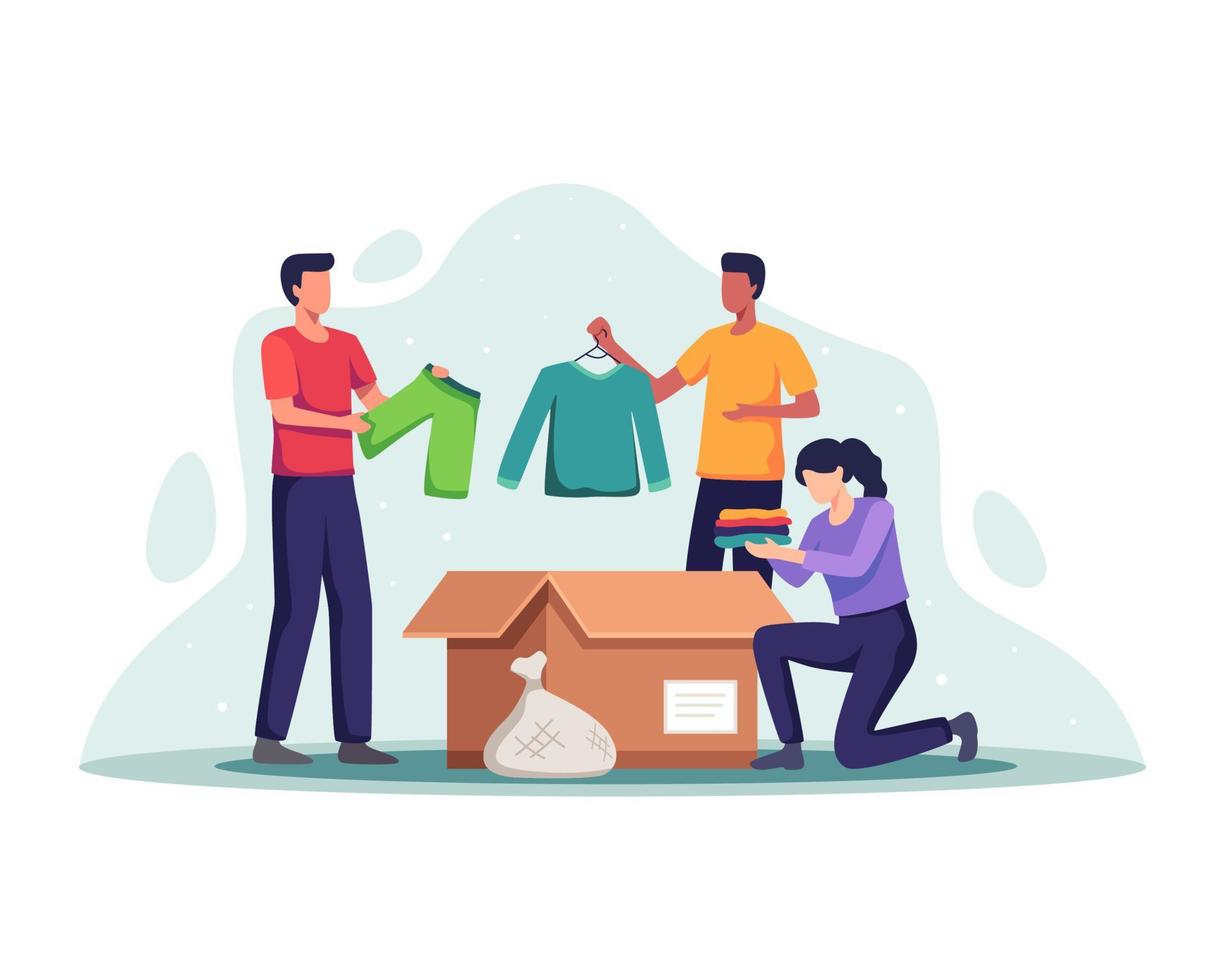 Clothing donation concept vector