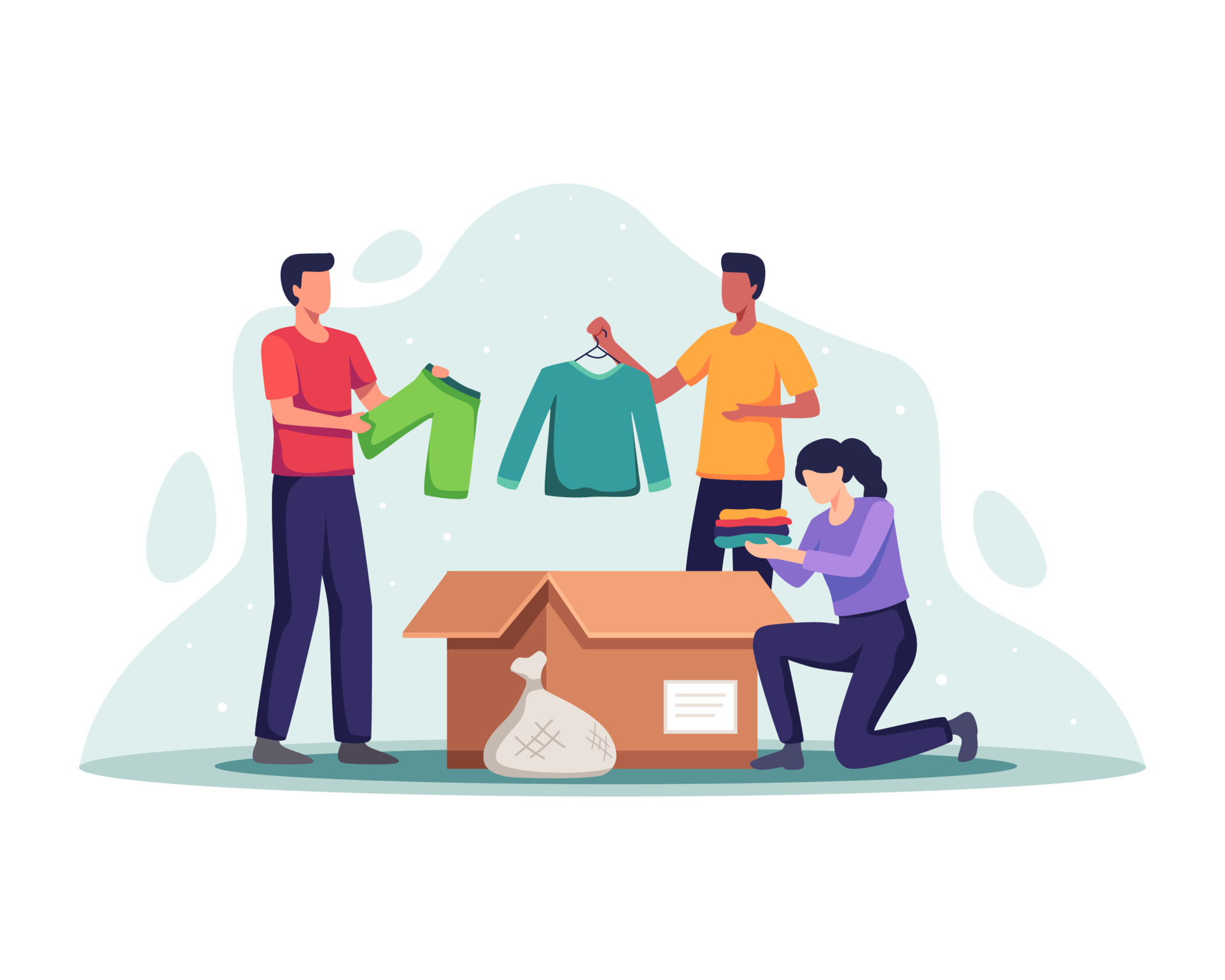 Clothing donation concept 6901813 Vector Art at Vecteezy