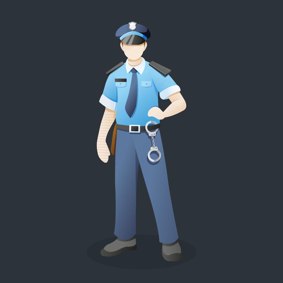 oficial de policía con pose de pie vector