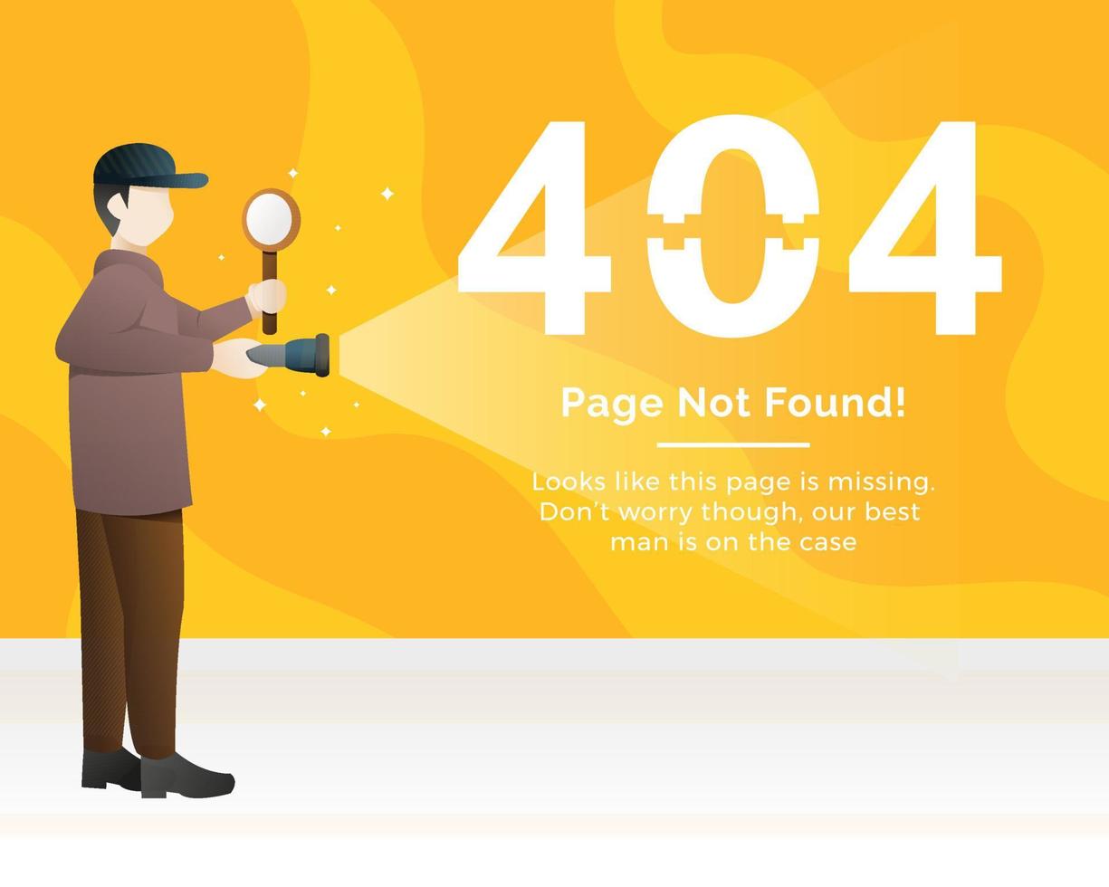 Ilustración del concepto de página de error 404 no encontrada vector